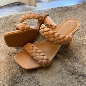 A New Day Tan Braided Heels